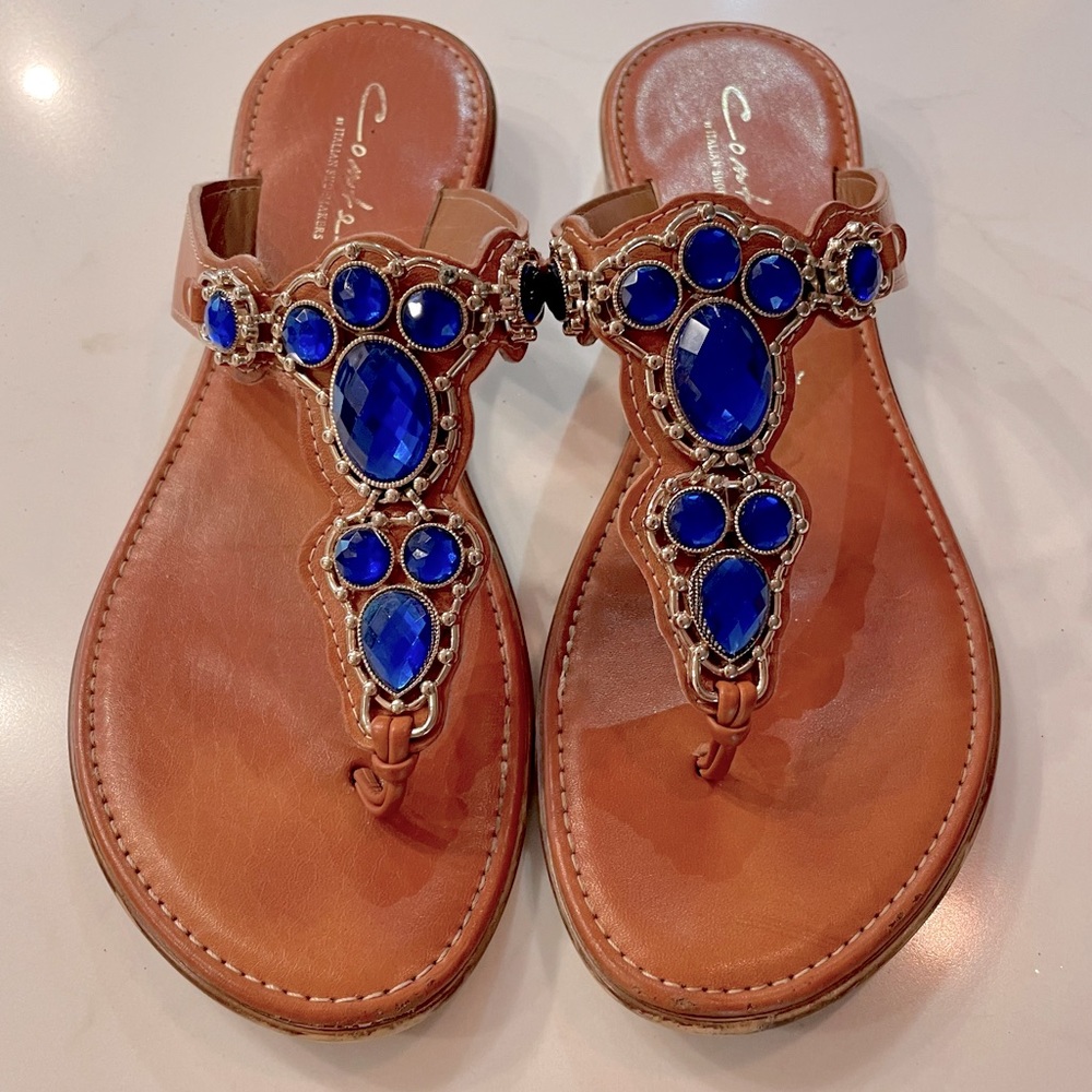 Contesa Blue Jeweled Flats